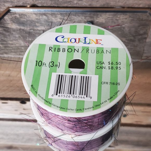 Vintage Colourline Metalic Pink Ribbon - 10 Ft Roll - Picture 3 of 5